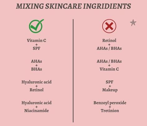 Skincare That Cant Be Mixed, Serum Mixing Chart, Skin Care Ingredients To Avoid Mixing, Active Ingredient Skincare Mixing, Skincare Mixing Guide, Skincare Ingredients To Avoid Mixing, Skincare Ingredients Guide, Skincare Mixing, Skincare Chart