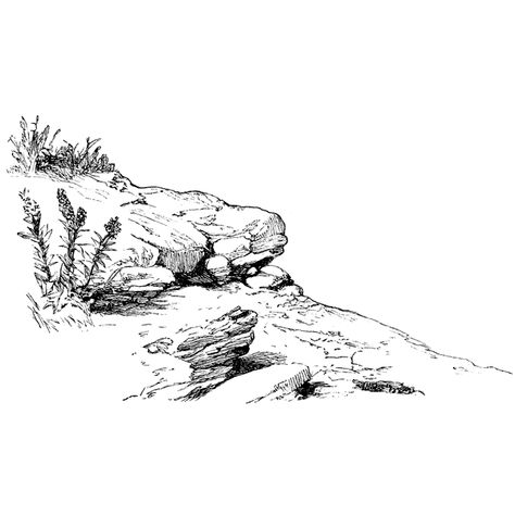 Rocky Cliff, Environment Sketch, Drawing Rocks, Rocky Landscape, Landscape Pencil Drawings, Nature Sketch, Pen Art Drawings, Landscape Sketch, Arte Sketchbook