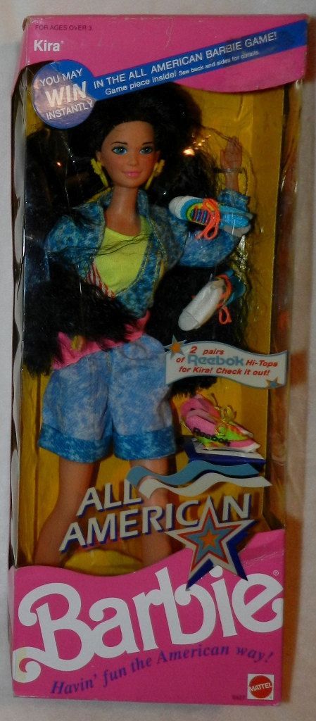 1990 All American Barbie KIRA 9427 with 2 pair of Reebok Hi-Top (Sneakers Running Shoes) - Mattel | by PeggysVintageVariety on Etsy pic only Peppermint Princess, Princess Barbie Dolls, Barbie Games, Barbie 1990, Barbie 80s, Barbie Box, Nostalgic Toys, Pink Box, Barbie Princess