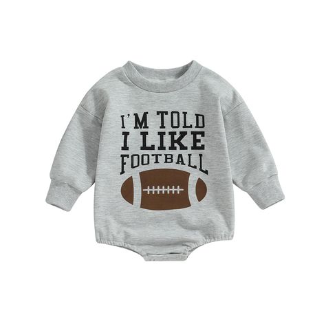 PRICES MAY VARY. Cotton Blend Imported Pull On closure Machine Wash [Material]Baby boy girl romper,made of 65% cotton 35% polyester.Soft,breathable, skin friendly and cozy.Football season baby bubble romper,baby boy girl fall clothes,baby football outfit,super cute. [Designs]Football onesies baby boy girl,baby sweatshirt romper.''MY FIRST FOOTBALL SEASON''/''GAME DAY BABY''/''FOOTBALL'' letter printed baby romper,crewneck sweatshirt romper,long sleeve onesie,oversized sweater onesie top.Baby gir Baby Football Outfit, Football Onesie, Baby Football, Football Outfit, Fall Bodysuit, Sweatshirt Romper, Onesies Baby, Baby Bubble Romper, Baby Bubble