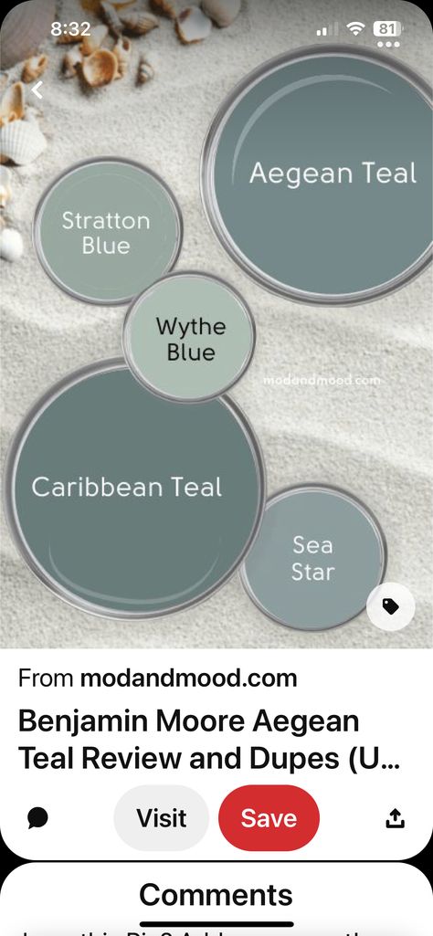 Benjamin Moore Sea Star, Wythe Blue Benjamin Moore, Sea Star Benjamin Moore, Bathrooms 2024, Paint 2023, Paint Pallets, Wythe Blue, Half Bath Remodel, Door Colors