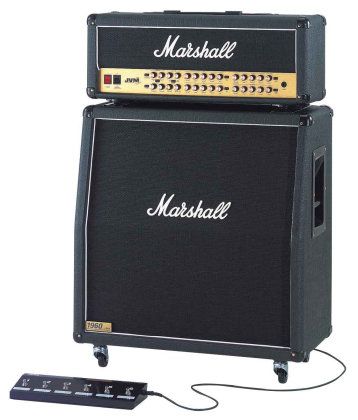 Marshall JVM Guitar Amplifier Half Stack: Join the ranks of rocks greatest guitarists by plugging into a Marshall half-stack. It includes the JVM410H Tube Head and the JCM1960A Cabinet. Marshall Guitar, Marshall Amplification, Speaker Cab, Gary Moore, Marshall Amps, Electric Guitar And Amp, Vintage Speakers, Guitar Rig, Guitar Amps