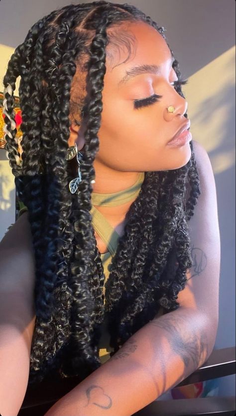 Large Passion Braids, Passion Braids For Black Women, Tropical Braids, Cute Protective Styles, Protective Styles For Black Women, Braids Thick, Passion Braids, Hair Stages, Latest Hair Braids