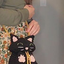 Black Cat Bag, Cat Bag, Halloween Accessories, Bat, Black Cat, Etsy Shop, Crochet, Black