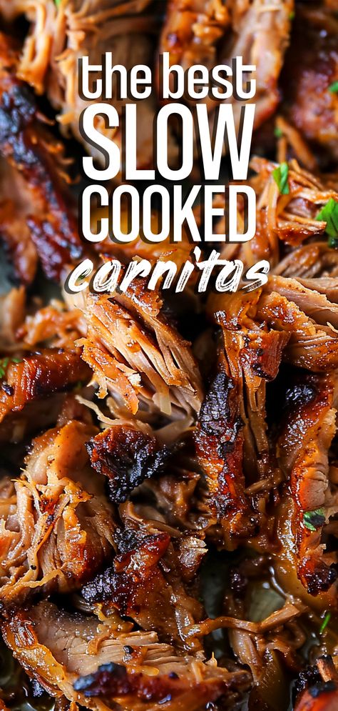 Crispy Slow Cooker Carnitas – Chasety Slow Cooker Pork Carnitas Tacos, Beef Carnitas Crockpot, Summer Slow Cooker Meals, Carnitas Slow Cooker, Crockpot Pork Carnitas, Carnitas Crockpot, Crispy Carnitas, Beef Carnitas, Pork Roast Crock Pot Recipes