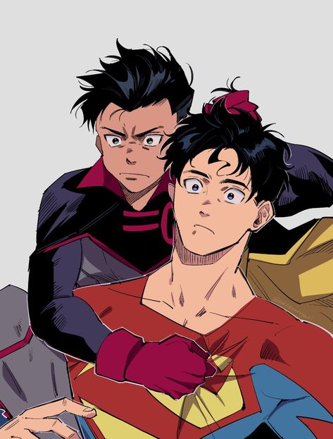 Damian And Jon, Jon Kent, Superman X Batman, Hiro Big Hero 6, Robin Comics, Superman Family, Batman Funny, Batman Comic Art, Dc Comics Artwork