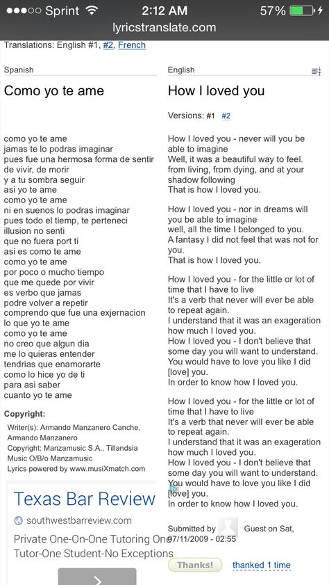 "Como yo te ame-How I Loved You" Sometimes a song sounds so much more beautiful in Spanish than English. Love Somgs, Spanish English, Love Songs Lyrics, Stevie Wonder, Say I Love You, In Spanish, A Song, Romantic Quotes, Love Songs