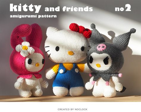 KITTY and FRIENDS No. 2 Amigurumi Pattern Amigurmi Pattern - Etsy Hello Kitty Crochet, Crochet Patterns Amigurumi, Friend Birthday, Star Patterns, Cute Pattern, Amigurumi Pattern, Crochet Amigurumi, No. 2, Crochet Hooks