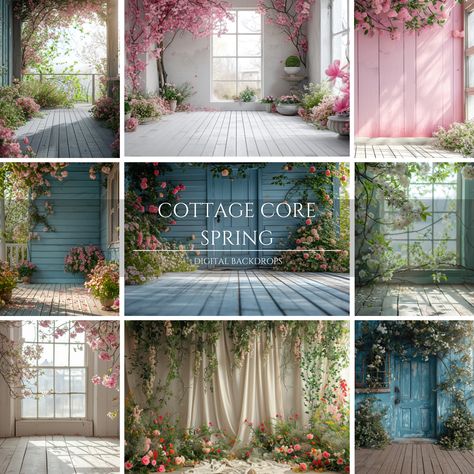 Cottage Core Spring Digital Backdrops, Maternity Backdrop Overlays, Studio Backdrop Overlays, Photoshop Overlays by TexturesOverlays on Etsy Cottage Core Spring, Diy Christmas Photoshoot, Maternity Backdrop, Fall Backdrops, Sky Overlays, 4th Of July Photos, Bokeh Overlay, Halloween Backdrop, Studio Backdrops