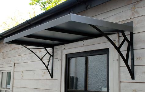 Shed Awning Ideas, Door Canopy Modern, Metal Door Canopy, Over Door Canopy, Door Canopies, Awning Over Door, Awning Ideas, Copper Door, Front Door Canopy