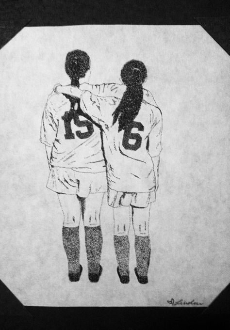 stippled soccer drawing '13 Soccer Cartoon Art, Soccer Paintings, Soccer Sketch, Friendship Sketches, Girls Playing Football, Girl Playing Soccer, Football Player Drawing, Football Paintings, Soccer Drawing