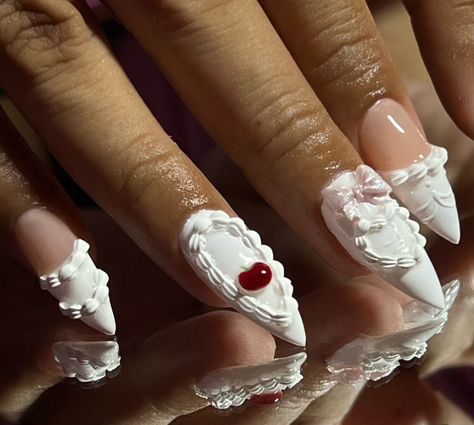 Icing Nails, Cake Nails, Snow Nails, 3d Nail Designs, Angel Nails, Holiday Angel, Acrylic Nails Coffin Pink, Winter Nail Designs, Cake Icing