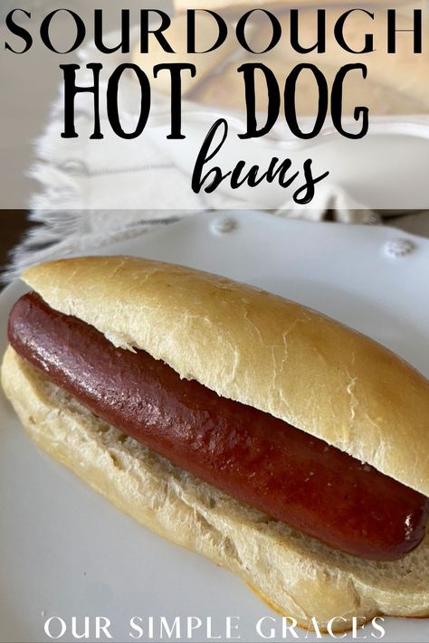 Soft and Delicious Sourdough Hot Dog Buns - Our Simple Graces Sourdough Hotdog Buns, Sourdough Discard Hot Dog Buns, Sourdough Hot Dog Buns, Hot Dog Buns Recipe, Discard Recipe, Sourdough Starter Discard Recipe, Starter Recipes, Silicone Baking Sheet, Artisan Bread Recipes