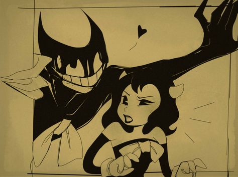 Alice Angel And Bendy, Bendy Alice Angel, Alice Angel X Bendy, Alice And Bendy, Alice Angle, Bendy And Alice Angel, Bendy X Alice, The Ink Demon, Bendy Y Boris