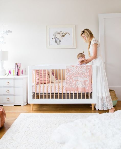 Amber Fillerup Nursery DesignBECKI OWENS Decor From Amazon, Rug Placement, Barefoot Blonde, White Nursery, Convertible Crib, Pink Nursery, Baby Colors, Project Nursery, Nursery Inspiration