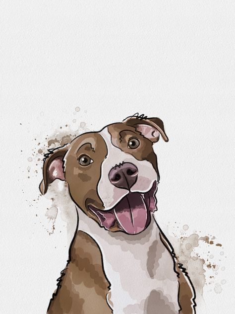 Dog Illustration Procreate, Pet Portraits Illustration, Watercolor Pets, Colorful Lion Painting, Dog Face Drawing, Dog Portraits Illustration, Pet Drawings, Scooby Doo Pictures, Digital Pet Portrait