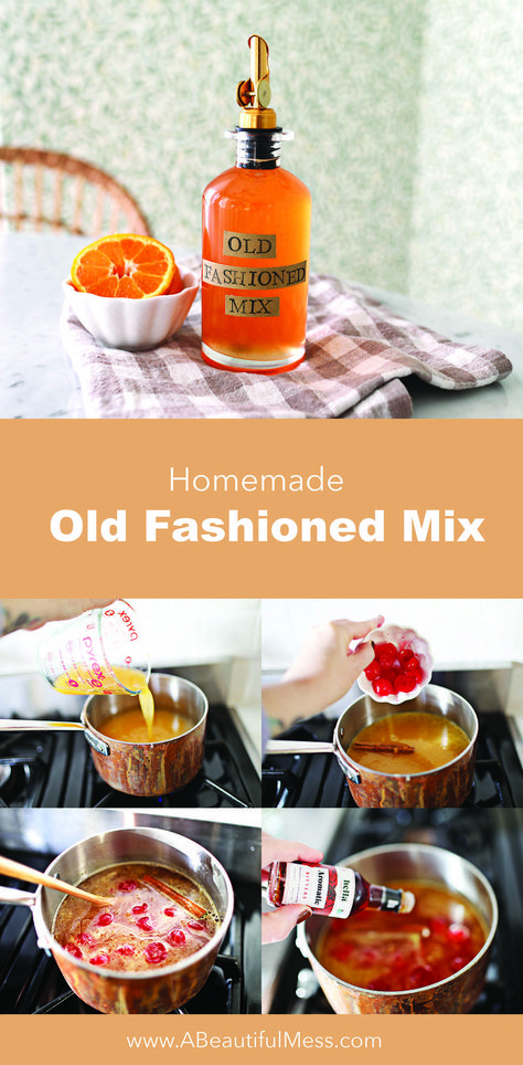 Homemade Old Fashioned Mix - A Beautiful Mess Old Fashion Mix Homemade, Old Fashioned Syrup Recipe, Homemade Old Fashion Mix Recipe, Old Fashioned Simple Syrup Recipe, Old Fashioned Mix Recipe, Homemade Sour Mix, Homemade Margaritas, Homemade Alcohol, Old Fashioned Drink