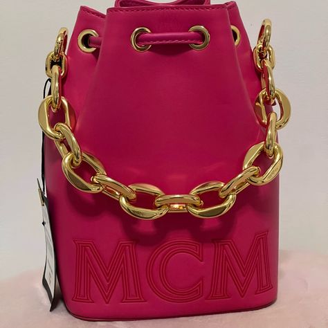 Mcm Small Bag - Can Be Worn Across Body! Pink Mcm, Fancy Purses, Luxury Bags Collection, Circle Bag, Mcm Bags, What A Girl Wants, Pink Vibes, Designer Bags, Small Bag