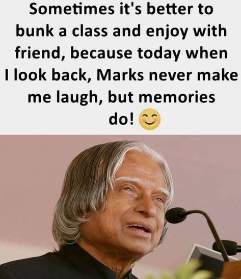 Sometimes it's better to bunk a class and enjoy with friend, because today when I look back, Marks never make me laugh, but memories do! Class Quotes, Message Wallpaper, Poetic Quote, Besties Quotes, Father Quotes, A Class, Friends Quotes, Pretty Quotes, Looking Back