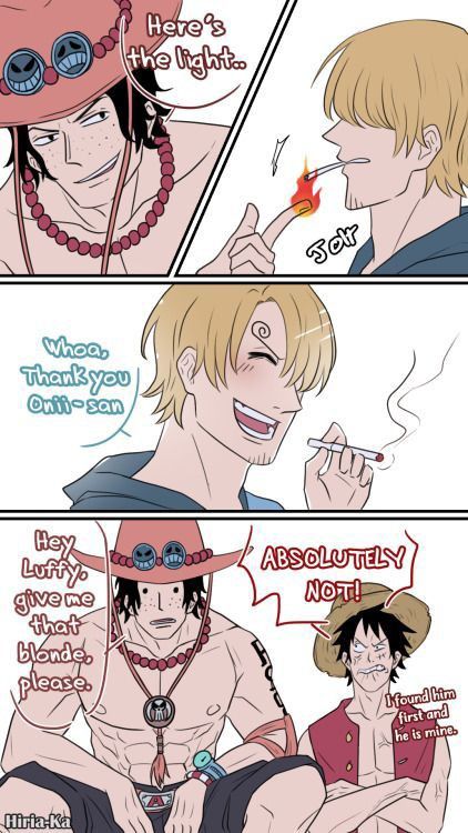 40 Year Old Sanji, Acesan One Piece, Lusan Sanlu, Sanji X Ace, Zosan Mpreg, Ace X Sanji, Sanji Harem, One Piece Fan Art, Ace One Piece