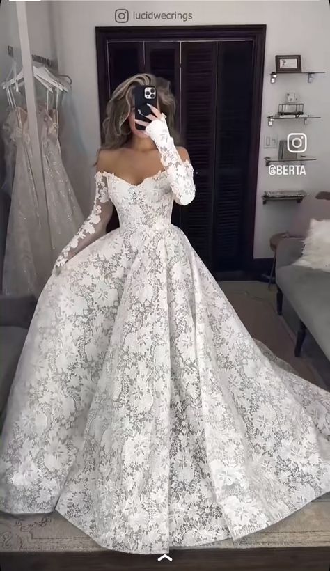 Aline Wedding Dress With Sleeves, Lace Aline Wedding Dress, Fairytale Wedding Ceremony, Wedding Ceremony Decoration, Big Wedding Dresses, Long Sleeve Ball Gowns, Bride Dress Simple, Dress Sleeves, Aline Wedding Dress