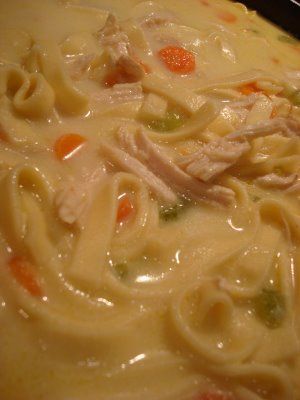 Creamy Chicken Noodle Soup -- sounds good for this coming week! Handmade Noodles, Creamy Chicken Noodle, Creamy Chicken Noodle Soup, Savory Soups, Pen Pals, Crock Pot Soup, Chicken Noodle Soup, Soup And Sandwich, Chicken Noodle