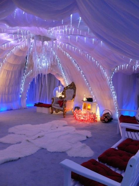 Arctic Decorations, Christmas Grotto Ideas, Operation Arctic Vbs, Arctic Vbs, Grotto Ideas, Winter Wonderland-party, Christmas Grotto, Christmas Fair Ideas, London In December