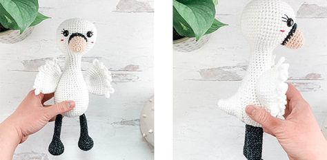 Swan Amigurumi, Crochet Swan, Grace And Yarn, Swan Pattern, Pattern Free Amigurumi, Step By Step Crochet, Amigurumi Elephant, Crochet Amigurumi Free Patterns, Crochet Amigurumi Free