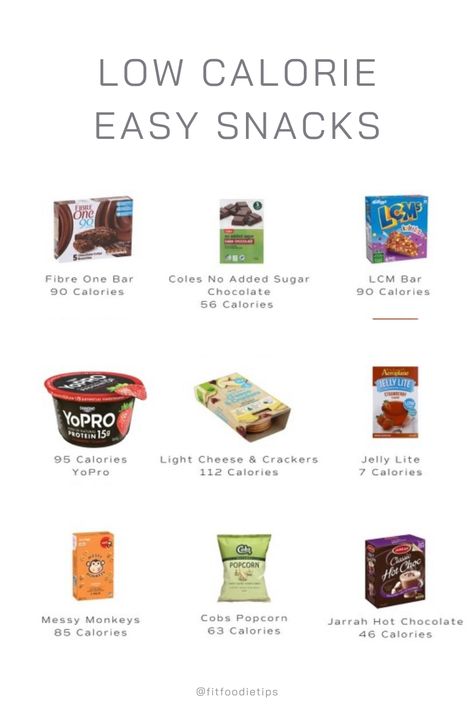 Low Calorie Sweet Snacks, Low Calorie Sweets, Healthy Low Calorie Dinner, Healthy Low Calorie Snacks, Food Calories List, Low Cal Snacks, Food Calorie Chart, Calorie Chart, Snacks Under 100 Calories