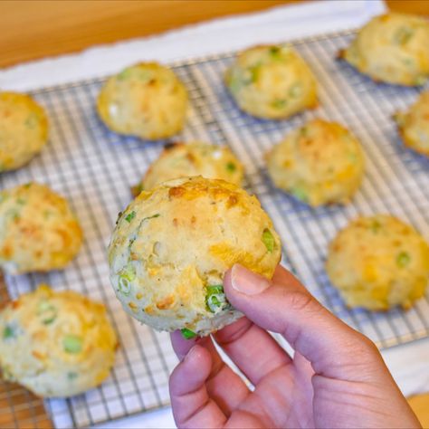 Cheesy, easy with a pop of spring from some fresh green onions.  These drop biscuits are super fluffy and go great with just about any meal this time of year.  While traditional biscuits are AMAZING, melting the butter and just dropping them on the baking sheet cuts down on so much time that some days our hunger tolerances just can't handle, so this is a really quick way to whip some up in no time. 

cheddar cheese . green onion . drop biscuits Cheese And Onion Biscuits, Green Onion Biscuits, Drop Buiscits Recipes, Cheddar Muffins, Biscuits From Scratch, Onion Bread, Cheddar Biscuits, Cheese Biscuits, Savory Muffins