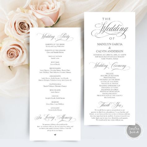 Classic Elegance Grey Script Wedding Ceremony Program Modern Classy Wedding, Bridal Party Ceremony, Card Types, Ceremony Details, Best Man Wedding, Wedding Ceremony Programs, Bride Flowers, Ceremony Programs, Classy Wedding