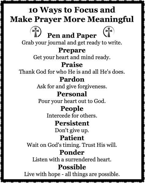 10 Ways to Focus and Make Prayer More Meaningful Ways To Focus, Counting My Blessings, Fast And Pray, My Blessings, Prayer And Fasting, Bible Study Notebook, Bible Study Verses, Prayer Times, Prayer Verses