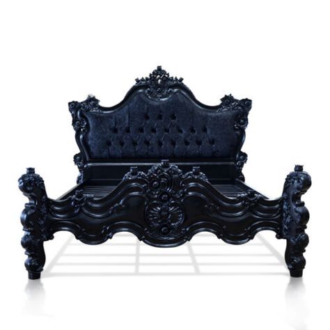 classicfurnitureuk.co.uk Find many great new & used options and get the best deals for EU STOCK Upholstered Gothic bed carved from mahogany wood ~ Baroque Rococo style at the best online prices at eBay! Free shipping for many products! Fairy Core Bed Frame, Gothic Bed Frame, Goth Bed, Baroque Bed, Gothic Bed, Gothic Decor Bedroom, Rococo Furniture, Modern Baroque, Gothic Bedroom