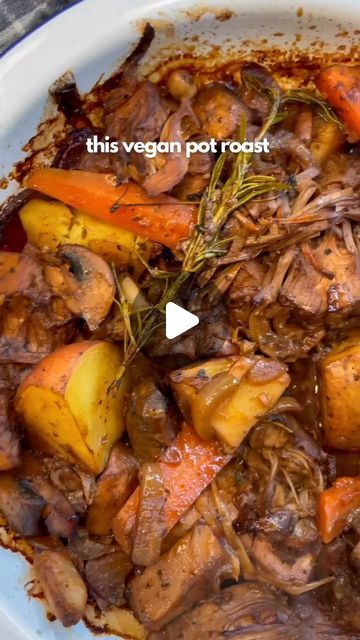 Jackfruit Pot Roast Vegan, Vegan Pot Roast, Canned Jackfruit, Mushroom Stock, Mustard Powder, Plantbased Recipes, Vegan Meat, Vegan Roast, Potatoes Carrots