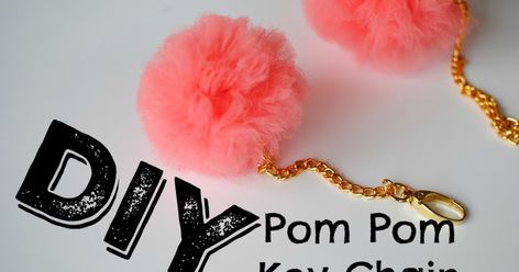 Supplies: spool of tulle (Walmart for .50 cents) Dritz Swivel Hook   craft chain craft ribbon cardboard  cup scissors ... Pom Pom Keychain Diy, Tulle Pom Pom, Pom Pom Key Chain, Keychains Diy, Tulle Crafts, Trash To Couture, Tulle Poms, Beaded Ornament Covers, Diy Pom Poms