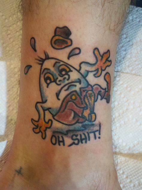 Humpty Dumpty Tattoo, Humpty Dumpty Egg, Theme Tattoos, Fairytale Theme, Humpty Dumpty, Back Tattoos, How Train Your Dragon, Tattoo Artist, Paw Print Tattoo