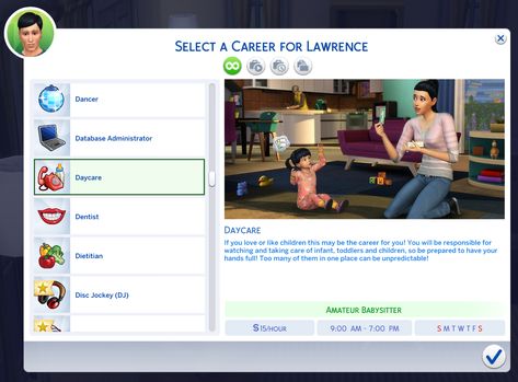 Daycare Career Babysitting Jobs, Psychology Degree, Disc Jockey, Parenting Skills, Sims Mods, Sims 4 Cc, Work From Home, Infants, Sims 4