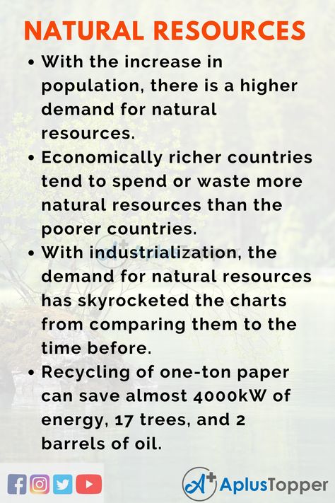 Natural Resources Essay: Our survival has always wholly depended on the natural resources of the Earth. The natural resources are the blessing of Mother Nature that has provided us with abundant elements to make our life comfortable and prosperous. Natural resources are all those things that are readily present in the environment like air, water, sunlight, wood, coal, etc. Most of these natural resources are present on Earth’s surface (or reach Earth’s surface like sunlight). Still, some natural Types Of Natural Resources, Welcome Speech, English For Students, English Speech, Nonrenewable Resources, Conservation Of Natural Resources, Short Essay, Poor Countries, Basketball Tournament