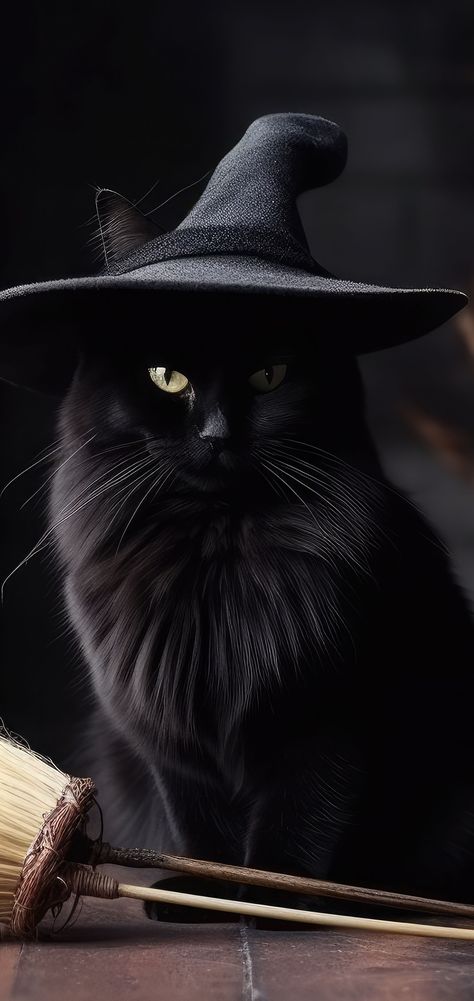 Black Cat Halloween Wallpaper, Cats And Soup Game, Halloween Costumes For Cats, Halloween Names For Cats, Costumes For Cats, Names For Cats, Witch's Familiar, Cat Dressed Up, Halloween Names