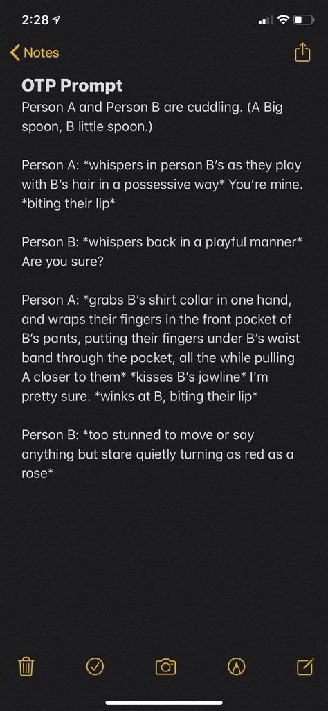 Otp Prompts First Date, Character Prompts Otp, Otp Prompts Argument, Otp Kiss Prompts, Cute Otp Scenarios Fluff, Ot4 Prompts, Funny Otp Prompts, Otp Prompts Cuddling, Sleepy Otp Prompts