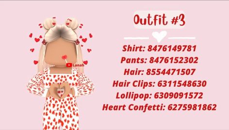 Bloxburg Outfit Codes Valentines, Berry Avenue Valentines Outfit Codes, Bloxburg Valentines Day Outfit Codes, Bloxburg Outfit Code, Cute Halloween Outfits, Valintines Day, Dance Moms Season, Clothing Codes, Blocksburg Outfit Codes￼