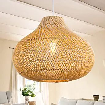 Amazon.com: Rattan Pendant Lights, Karjearl Large Wicker Chandelier Hand-Woven Boho Pendant Light Rattan Basket Hanging Light for Dining Room Kitchen Island Living Room : Everything Else Bohemian Light Fixtures, Beige Ceiling, Wicker Chandelier, Rattan Art, Rattan Pendant Lights, Bamboo Chandelier, Rattan Light Fixture, Wicker Pendant Light, Boho Chandelier