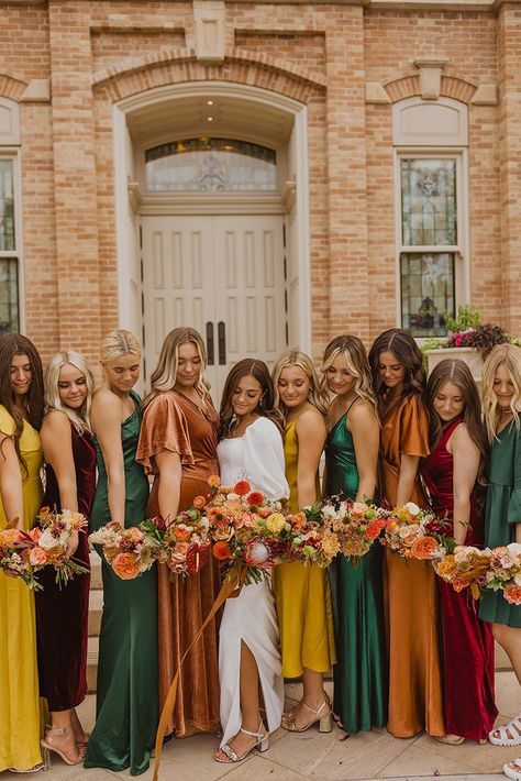 Gowns For Bridesmaids, Maid Of Honor And Bridesmaid, Bridesmaid Dresses 2023, Bridesmaid Dresses 2024, Latter Day Bride, Maid Of Honor Dresses, Fall Bridesmaid, Fall Wedding Bridesmaids, Wedding Color Pallet