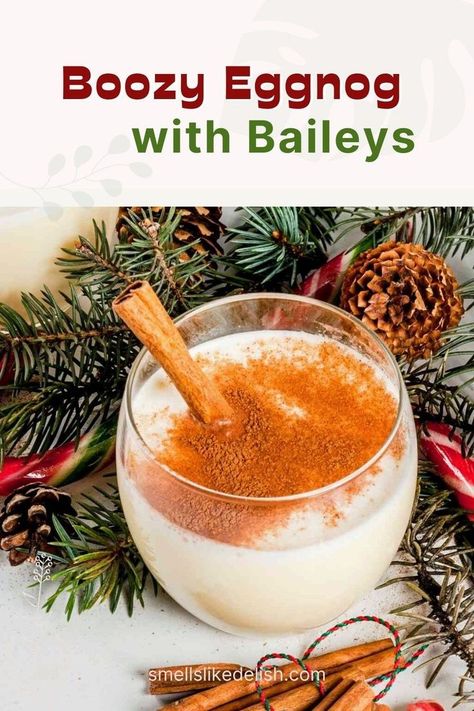 Capture the taste of holiday memories in every sip of this Boozy Eggnog With Baileys, a flavorful and comforting beverage that will transport you back to those cherished holiday moments, one sip at a time. Boozy Eggnog, Grinch Cupcakes, Chocolate Rum Balls, Alcoholic Eggnog, Eggnog Recipe Homemade, Spiced Eggnog, Christmas Eggnog, Thanksgiving Servings, Spiked Eggnog