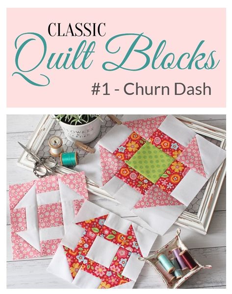 Threadbare Creations: {Classic Quilt Blocks} Churn Dash - How Aussie Des... Pickle Dishes, Classic Quilt Blocks, Threadbare Creations, Baby Quilt Size, Sawtooth Star, Recipes Tutorials, Churn Dash Quilt, Pinwheel Block, Quilt Big