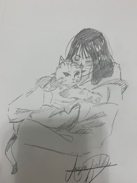 Guy Holding Cat Drawing, Cat Being Held Drawing, Person And Cat Drawing Reference, Person Holding Cat Pose Reference Drawing, Holding A Cat Reference Drawing, Girl Holding Cat Drawing, Person Holding Cat Reference, Cat And Human Drawing, Person With Cat Reference