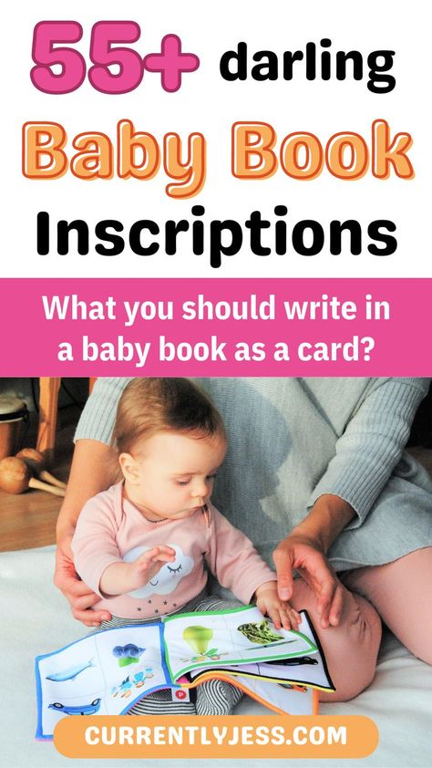 Looking for the perfect message to write in a baby shower book? Check out our list of 55+ heartfelt and creative example messages! From sweet and sentimental to fun and inspiring, find the perfect words to welcome the new baby and offer your best wishes. Make your gift extra special with these thoughtful notes. Notes To Baby In Book Messages, Book Inscription For Baby, Baby Book Messages, Baby Book Inscription, Baby Book Quotes, Book Inscriptions, Best Baby Book, Baby Book Gift, Baby Notes