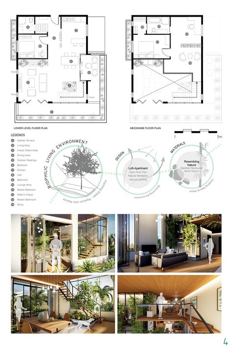 The Gradient Residence on Behance Mezzanine Floor Plan Layout, Mezzanine House Design Open Concept, House With Mezzanine Floor Plans, Mezzanine House Design, Mezanine Floor, House With Mezzanine, Mezzanine House, Mezzanine Floor Plan, Loft Layout