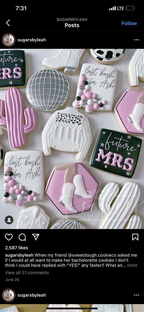 Cowgirl Bachelorette Party Cookies, Nashville Bachelorette Party Cookies, Nashville Bachelorette Cookies Decorated, Last Rodeo Bachelorette Party Cookies, Last Rodeo Bachelorette Cookies, Cowgirl Bachelorette Cookies, Disco Cowgirl Bachelorette Cookies, Nashville Bachelorette Cookies, Bachelorette Party Ideas Western