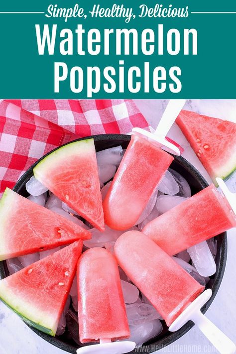 Watermelon Popsicles Recipe, Watermelon Ice Pops, Easy Summer Snacks, Ice Pop Recipes, Popsicles Recipe, Watermelon Popsicles, Fruit Watermelon, Ice Lollies, Snack For Kids